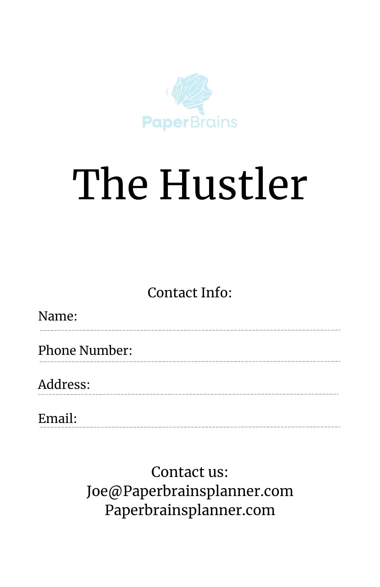 The Hustler- The Entrepreneur Planner